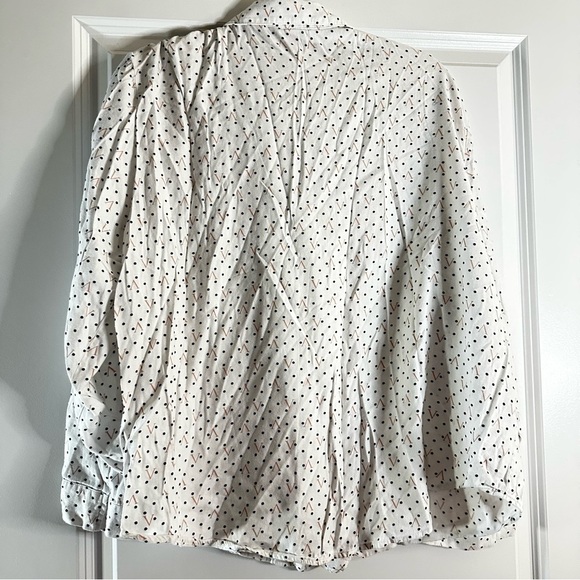 Victoria’s Secret White Polka Dot Pajama Top XL Long Sleeve Button Front - Picture 7 of 8